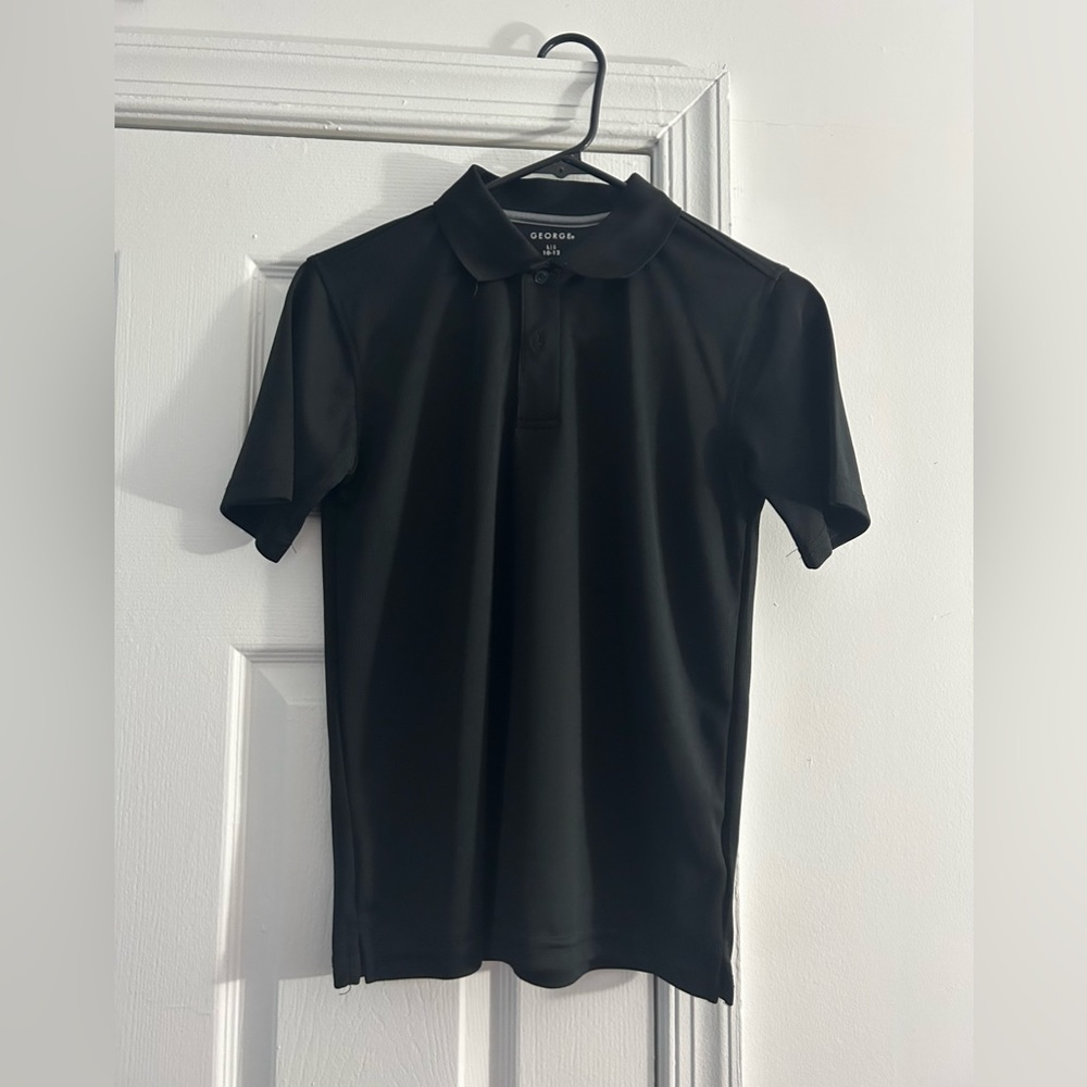 Black button down short sleeve shirt by George